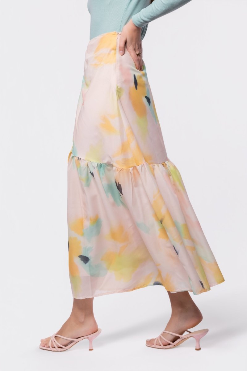 Rina Skirt (Peach Green)