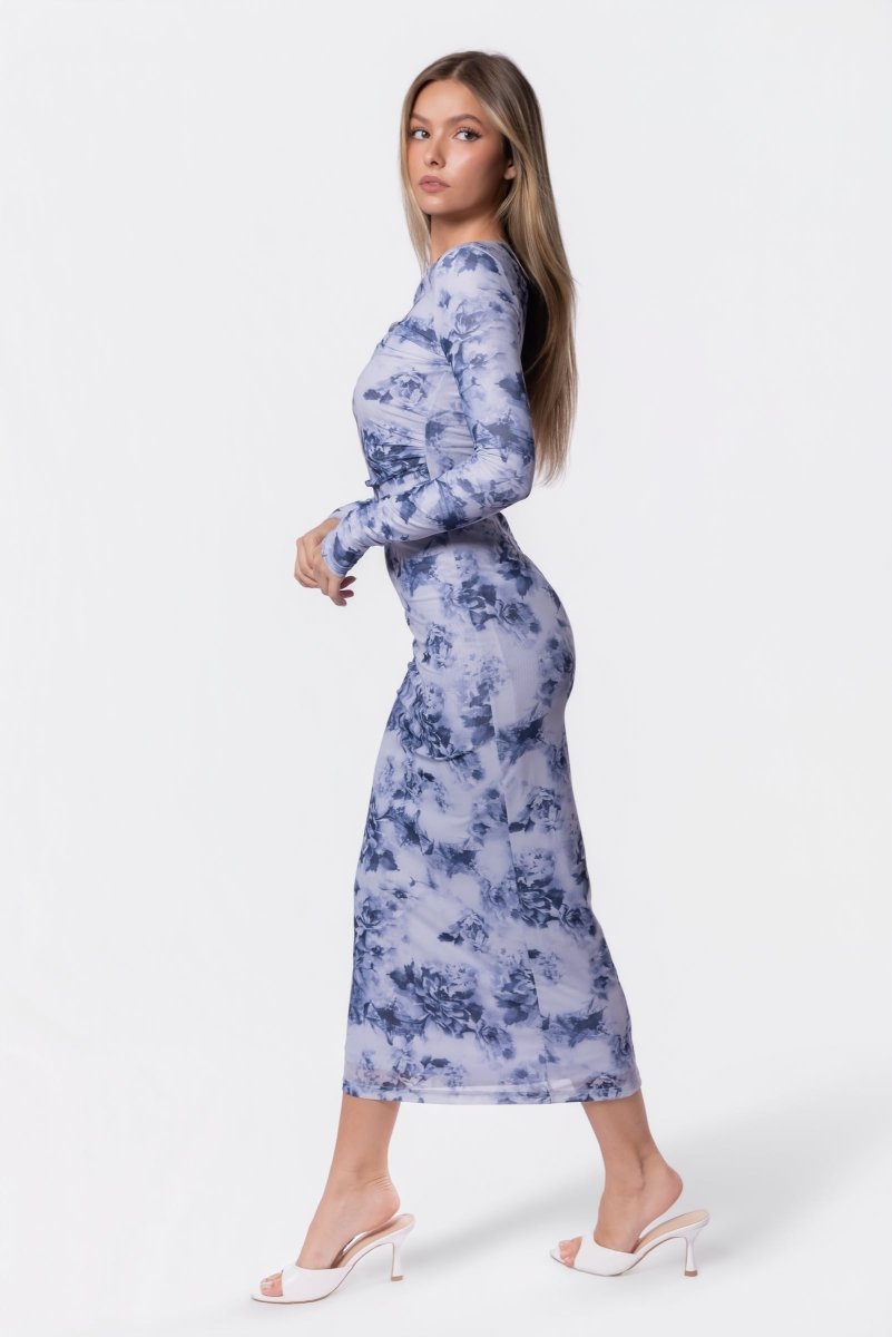 Romina Dress (White/Grey)