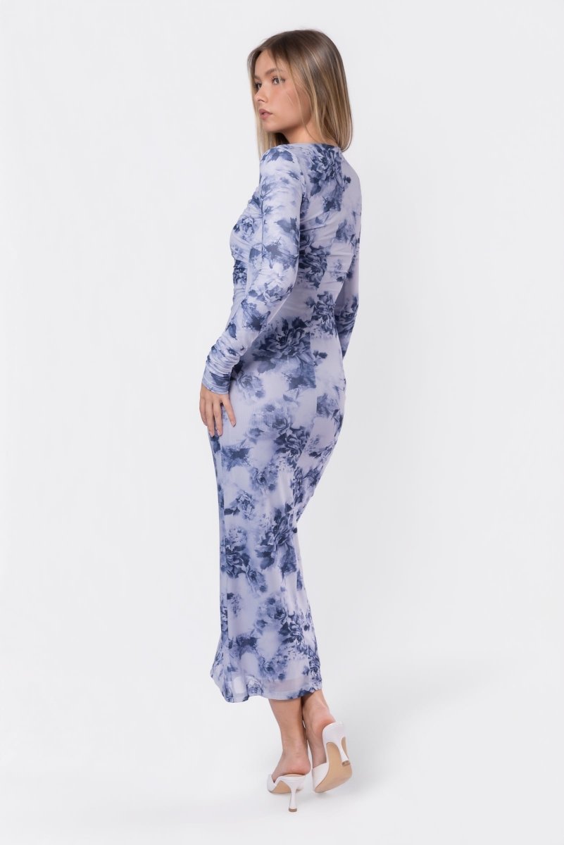 Romina Dress (White/Grey)