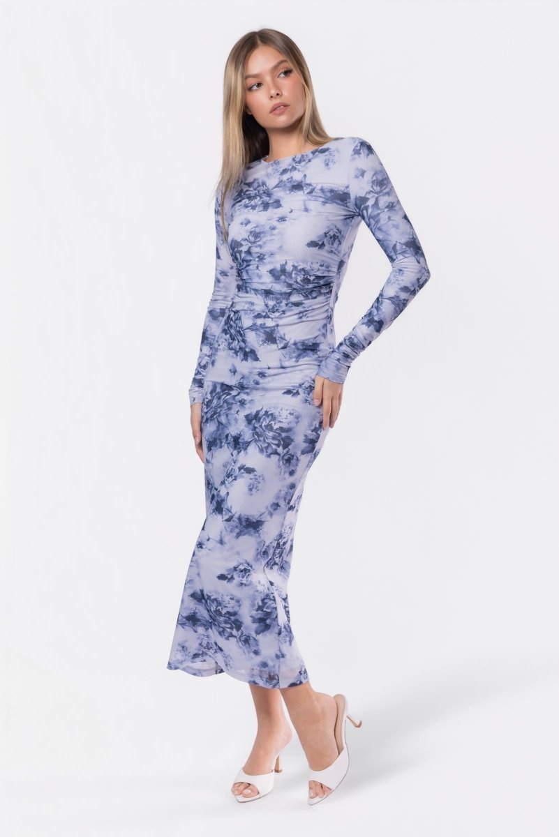 Romina Dress (White/Grey)