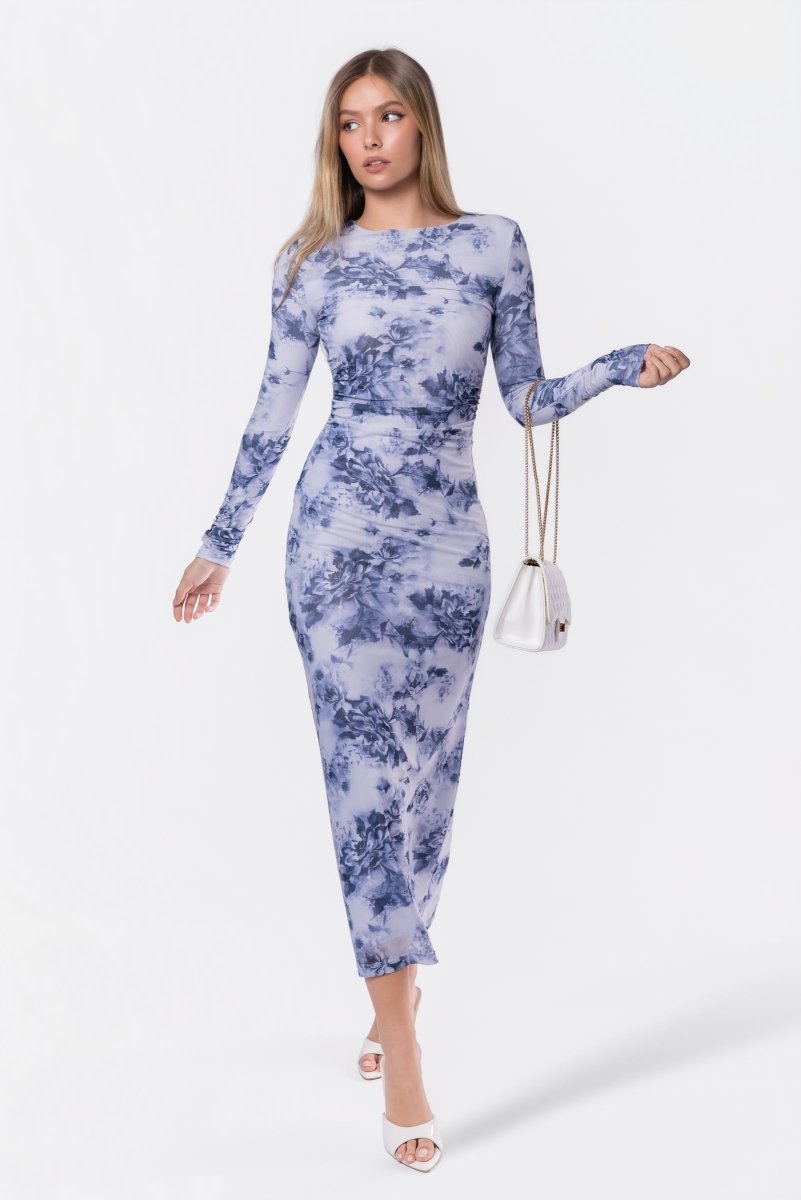 Romina Dress (White/Grey)