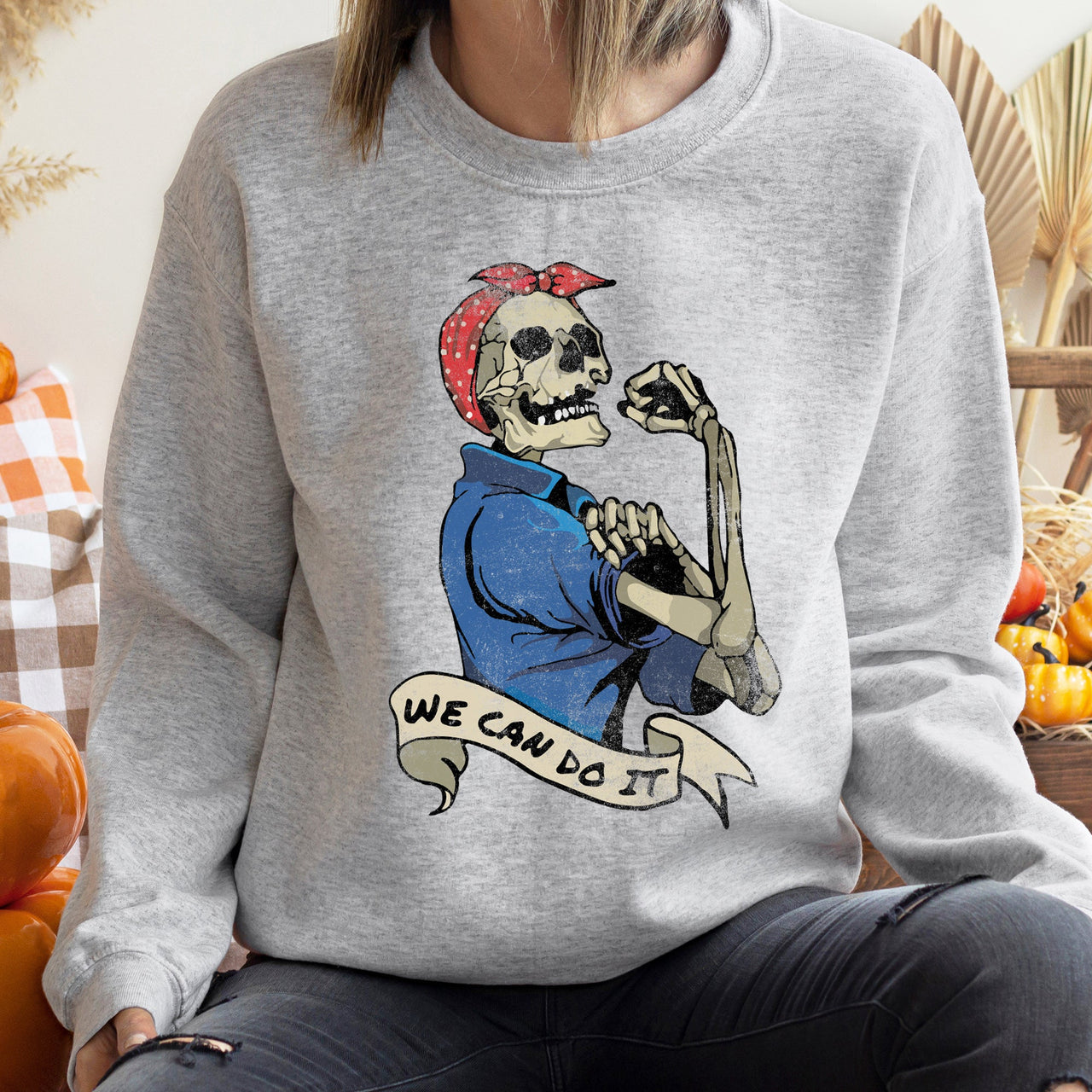 We Can Do It Vintage Halloween Propaganda Poster Art Inspired Graphic Sweatshirt