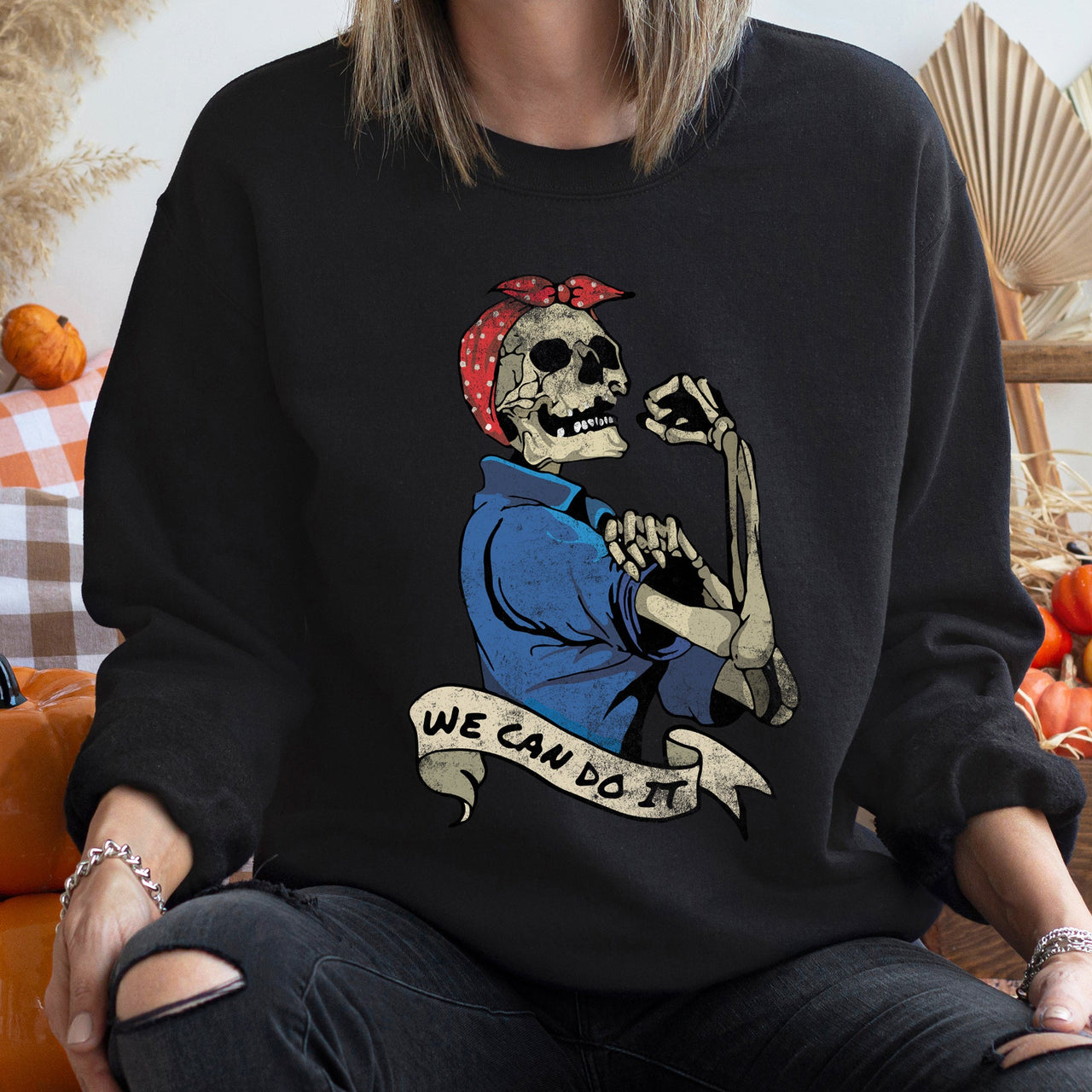 We Can Do It Vintage Halloween Propaganda Poster Art Inspired Graphic Sweatshirt