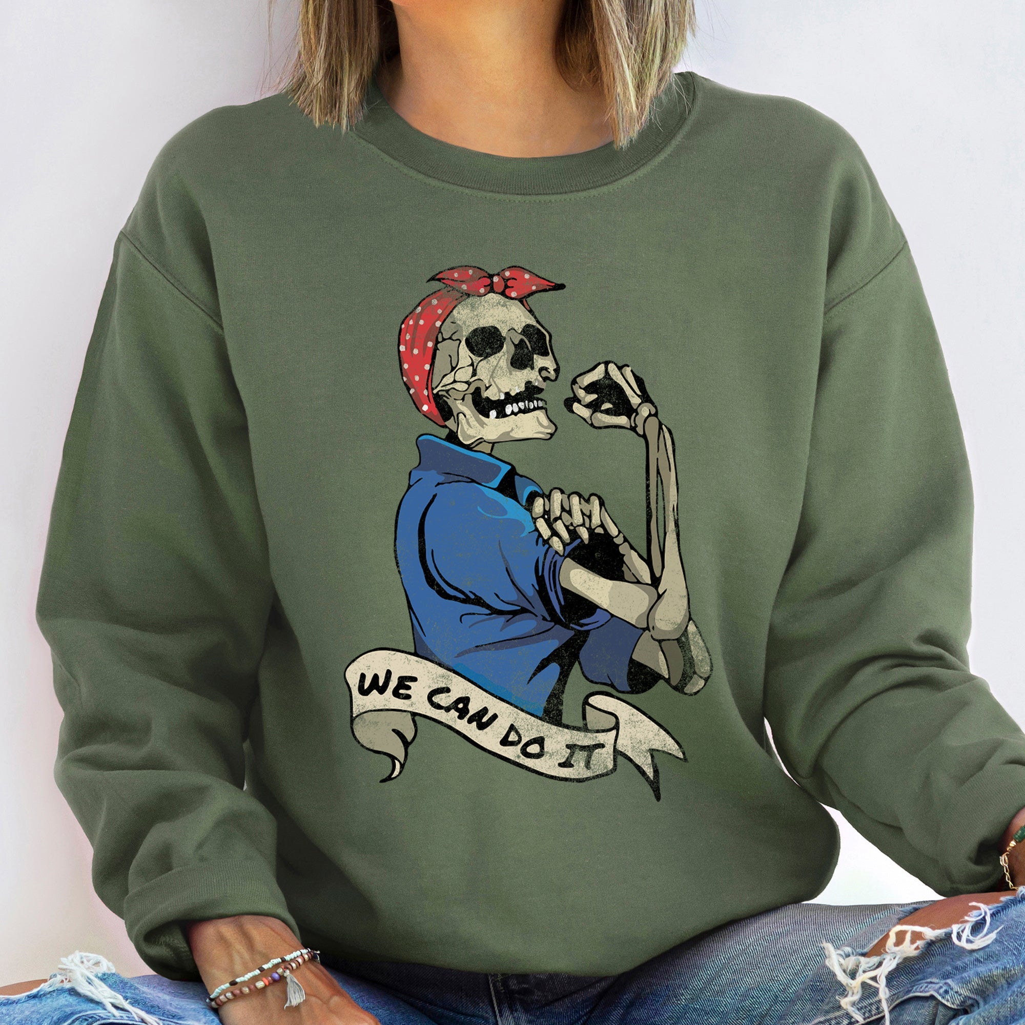 We Can Do It Vintage Halloween Propaganda Poster Art Inspired Graphic Sweatshirt