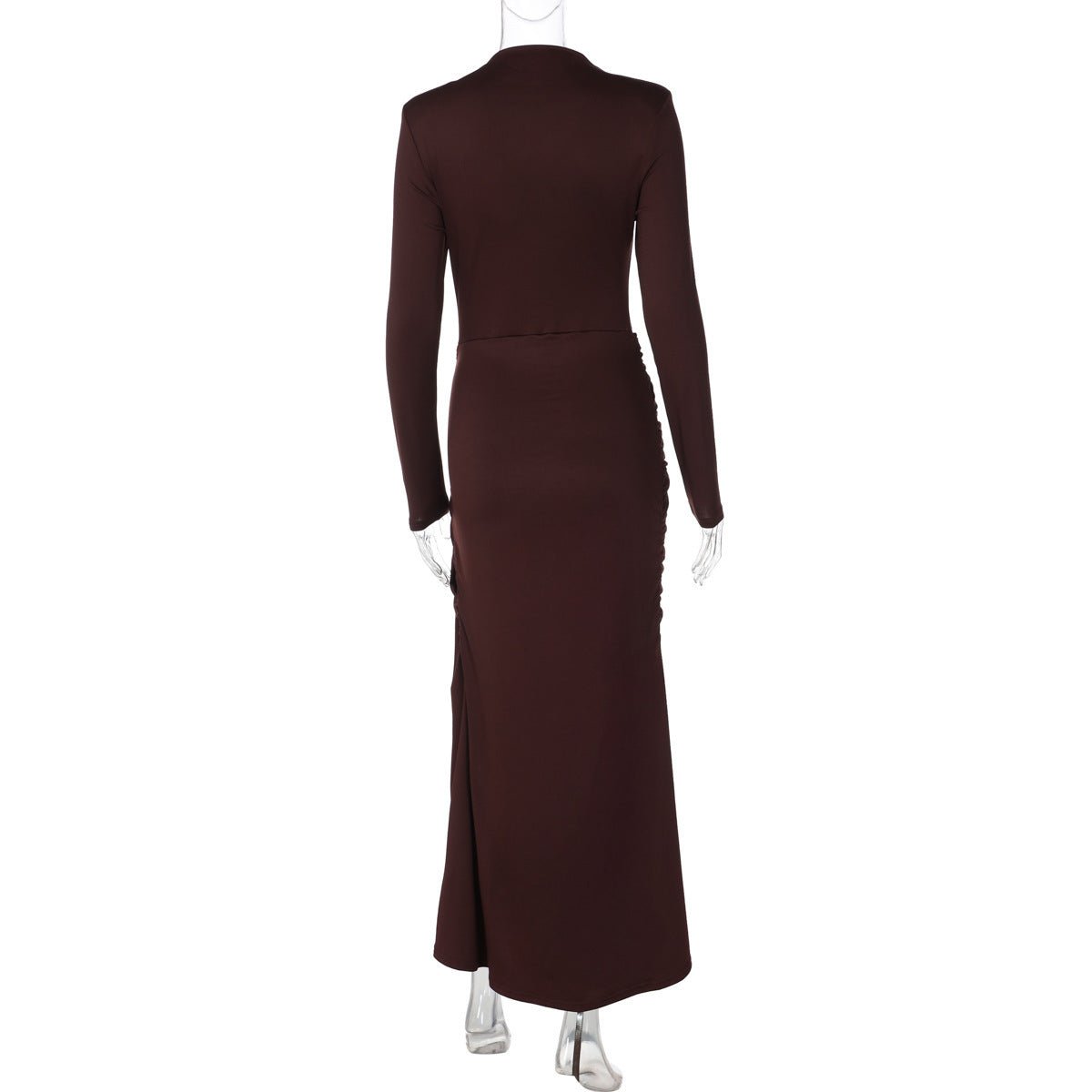 Ruched Bodycon Gown with Metal Hardware(MS233)