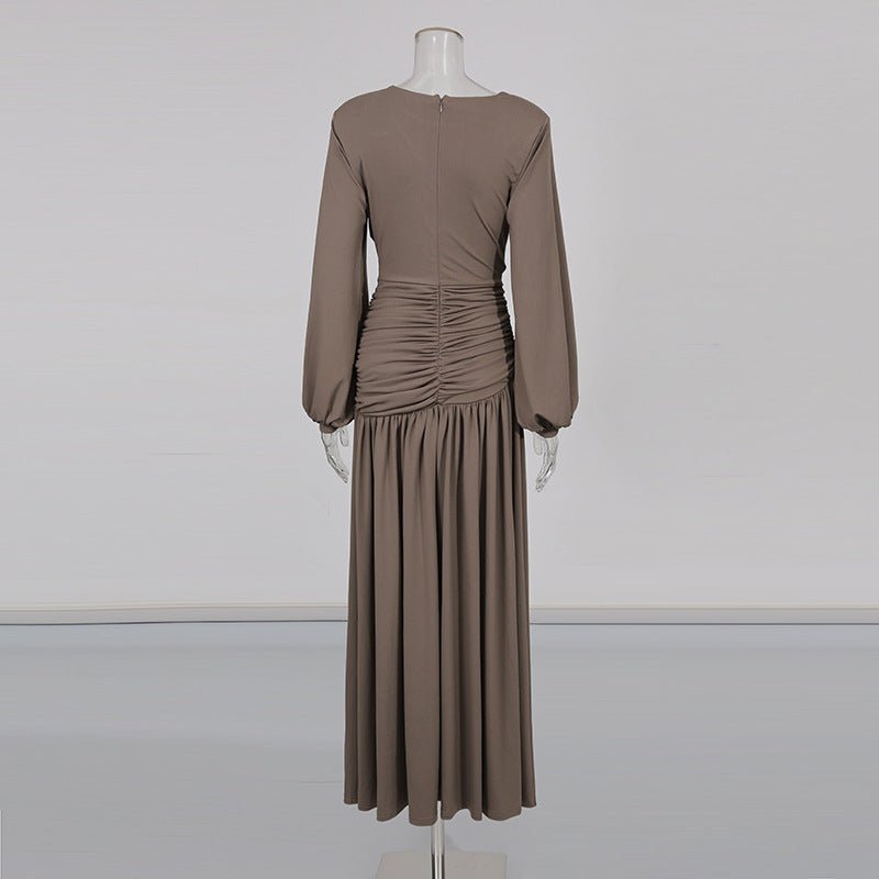 Ruched Dress with Braided Cutout Waist (MS345)