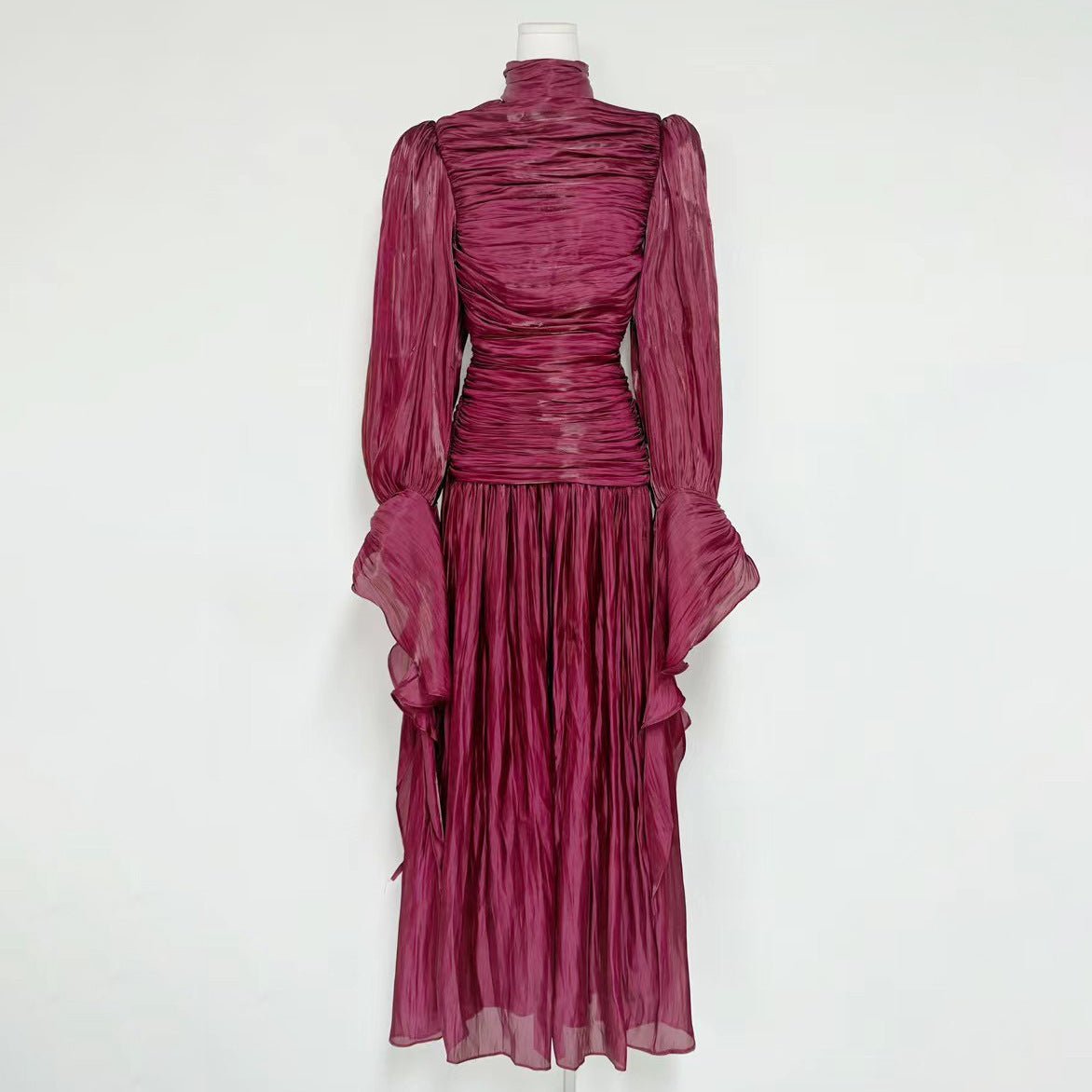 Ruched High Neck Evening Gown(MS221)
