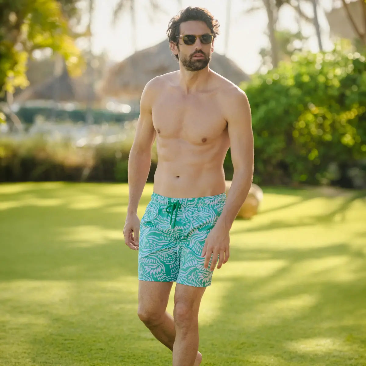 Men’s Premium Compression-Lined Hybrid Shorts – Salt Spray - Palm and Surf
