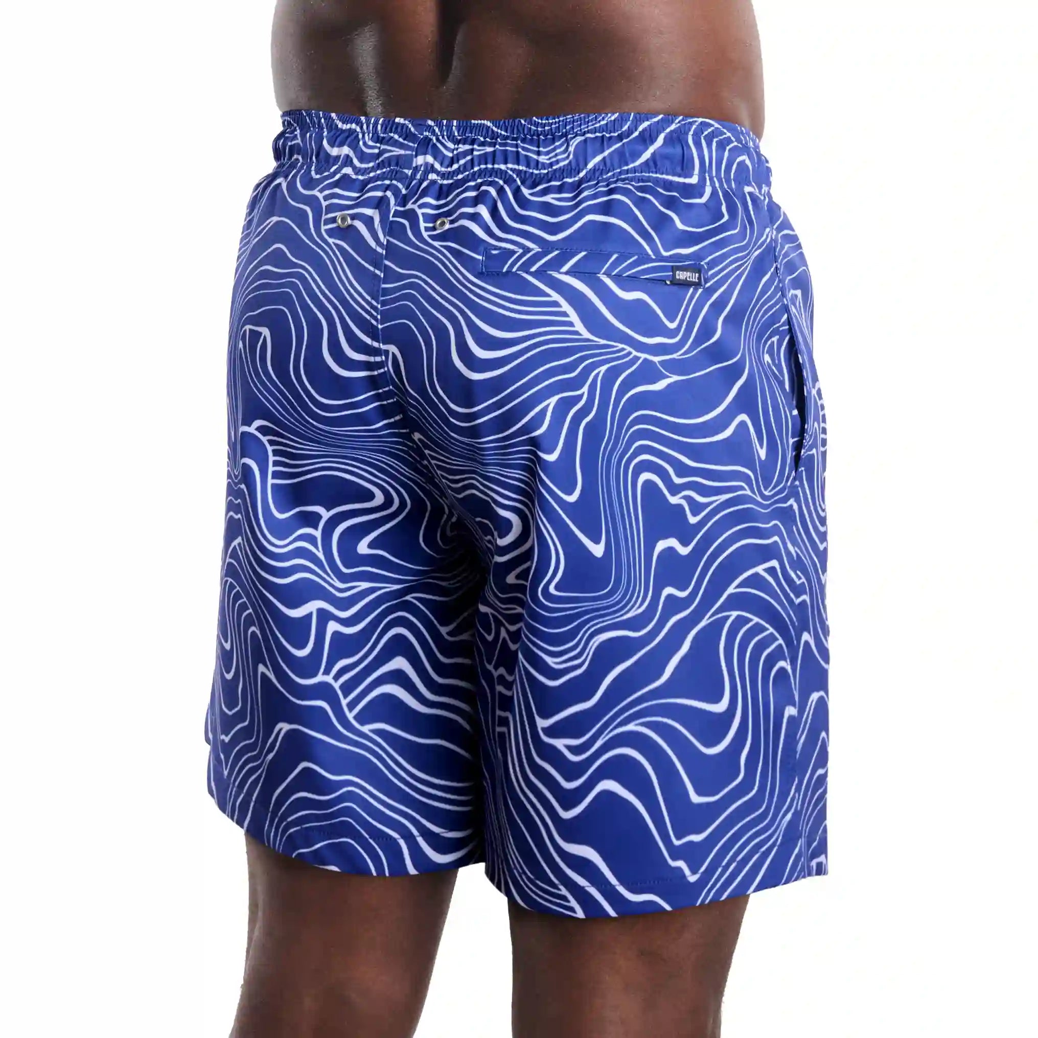 Men’s Premium Compression-Lined Hybrid Shorts – Sand Waves-Harbor and Surf