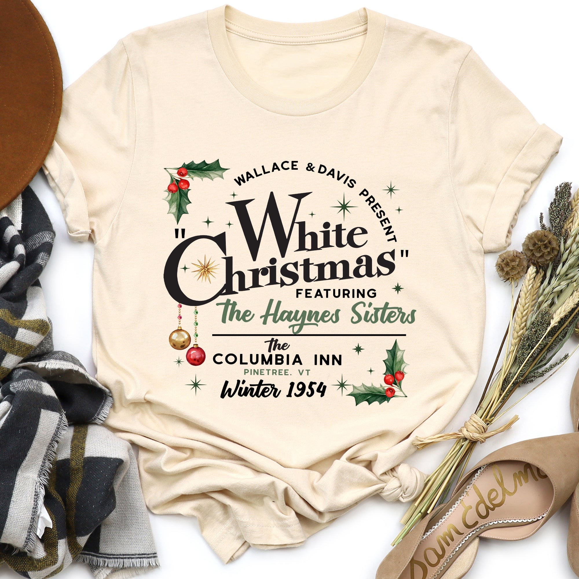 White Christmas Movie Poster Classic Edition Vintage Style Holiday Film Graphic Tee