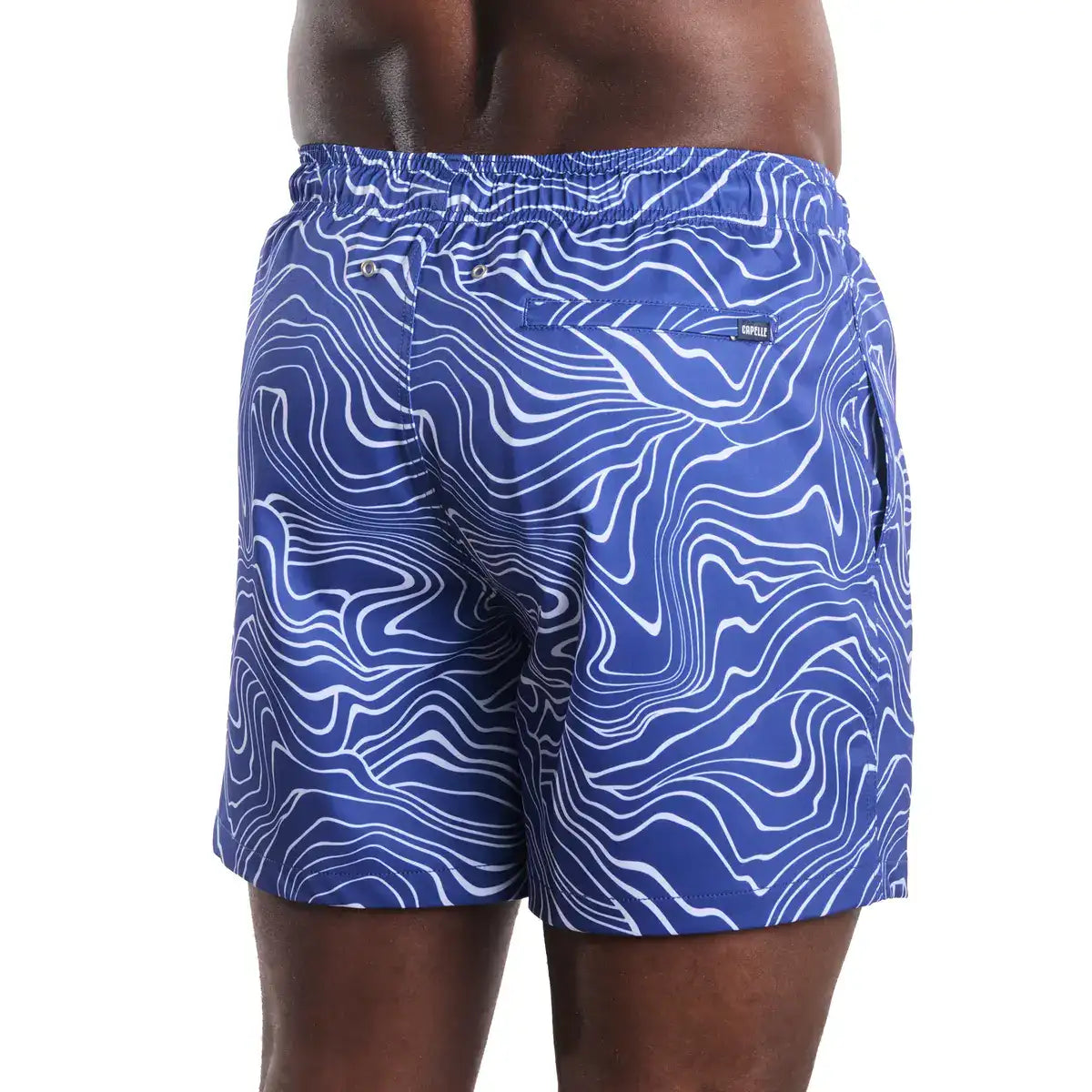 Men’s Premium Compression-Lined Hybrid Shorts – Sand Waves-Harbor and Surf