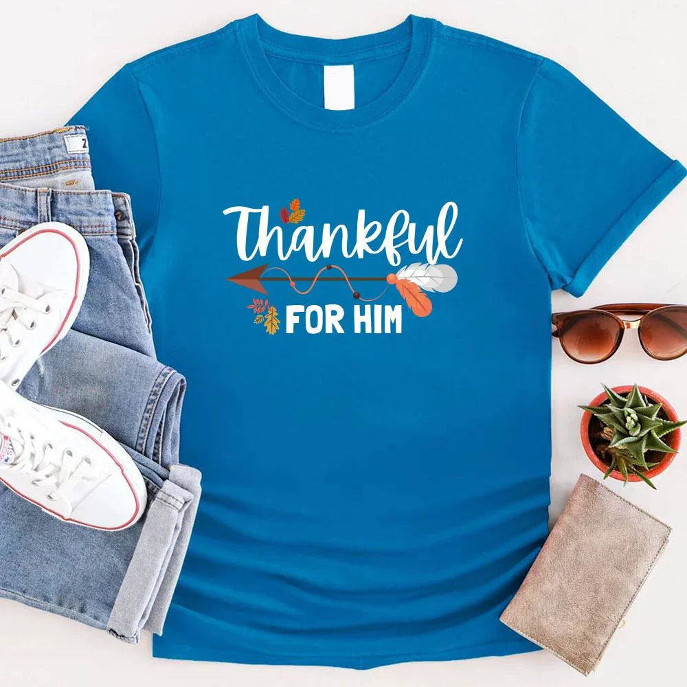 Thankful For Her/Him Valentines Couple T-Shirt – Cute Matching Holiday Tees