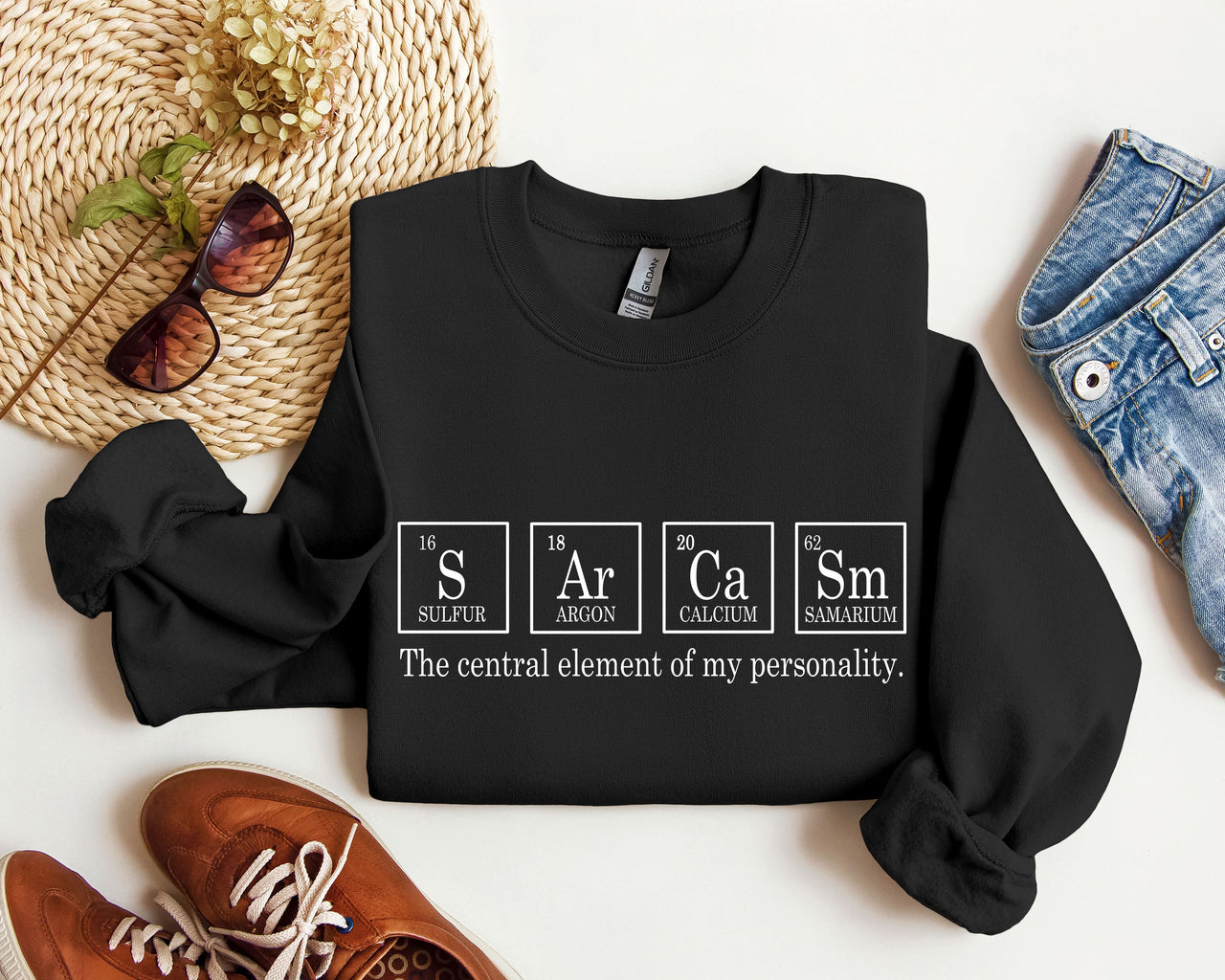 Sarcasm Periodic Table Funny Science Nerdy Quote Sarcastic College Humor Graphic Sweatshirt