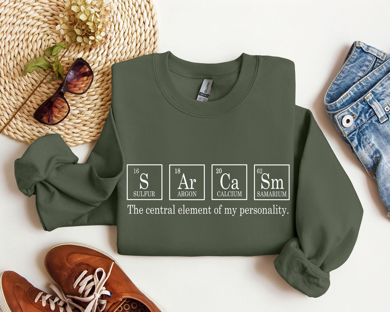 Sarcasm Periodic Table Funny Science Nerdy Quote Sarcastic College Humor Graphic Sweatshirt