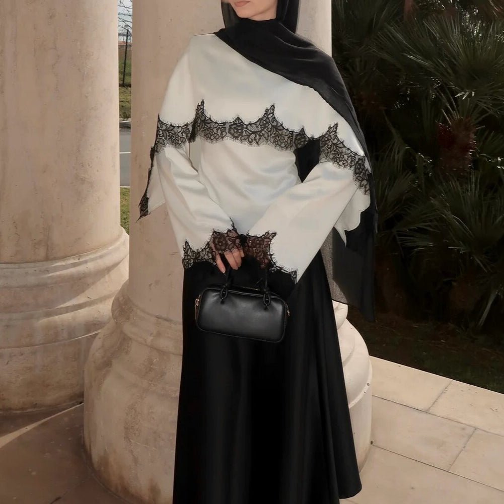 Satin Lace Trim Top(MS433)