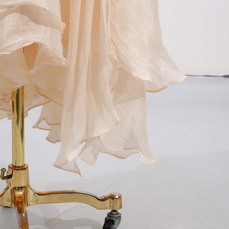 Satin Tie-Neck Blouson Dress(MS354)