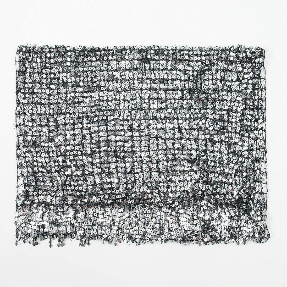 Sequin Mesh Shawl Hijab with Fringe(MH206)