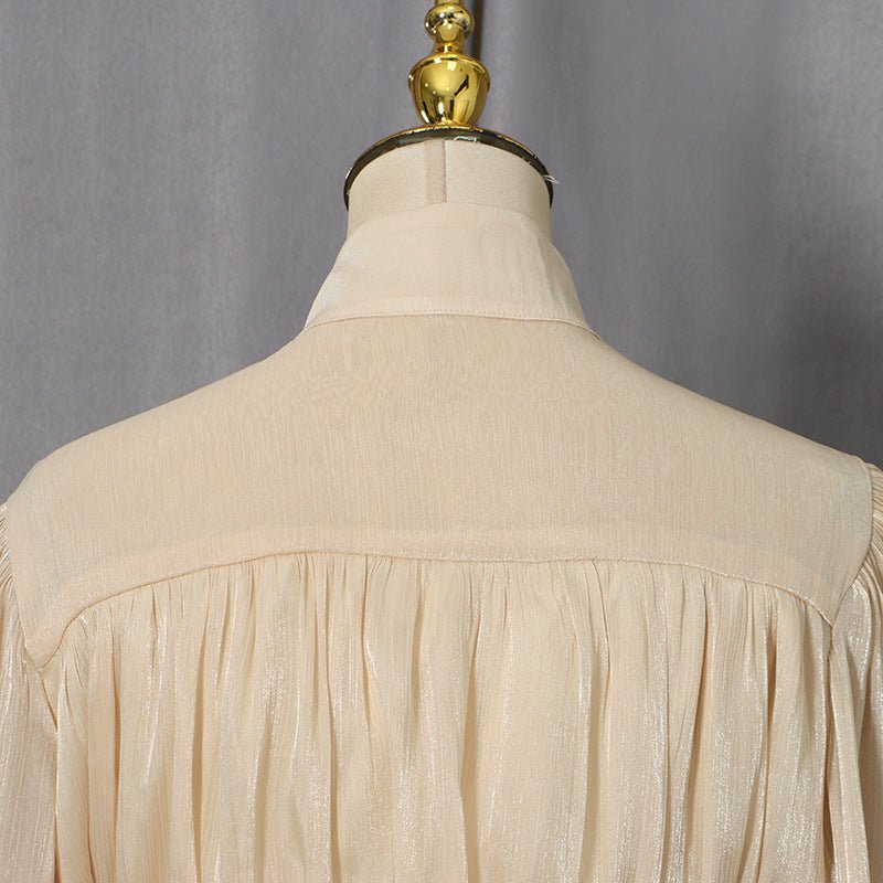 Shimmer Tiered Ruffle Dress with Pearl Buttons(MS322)
