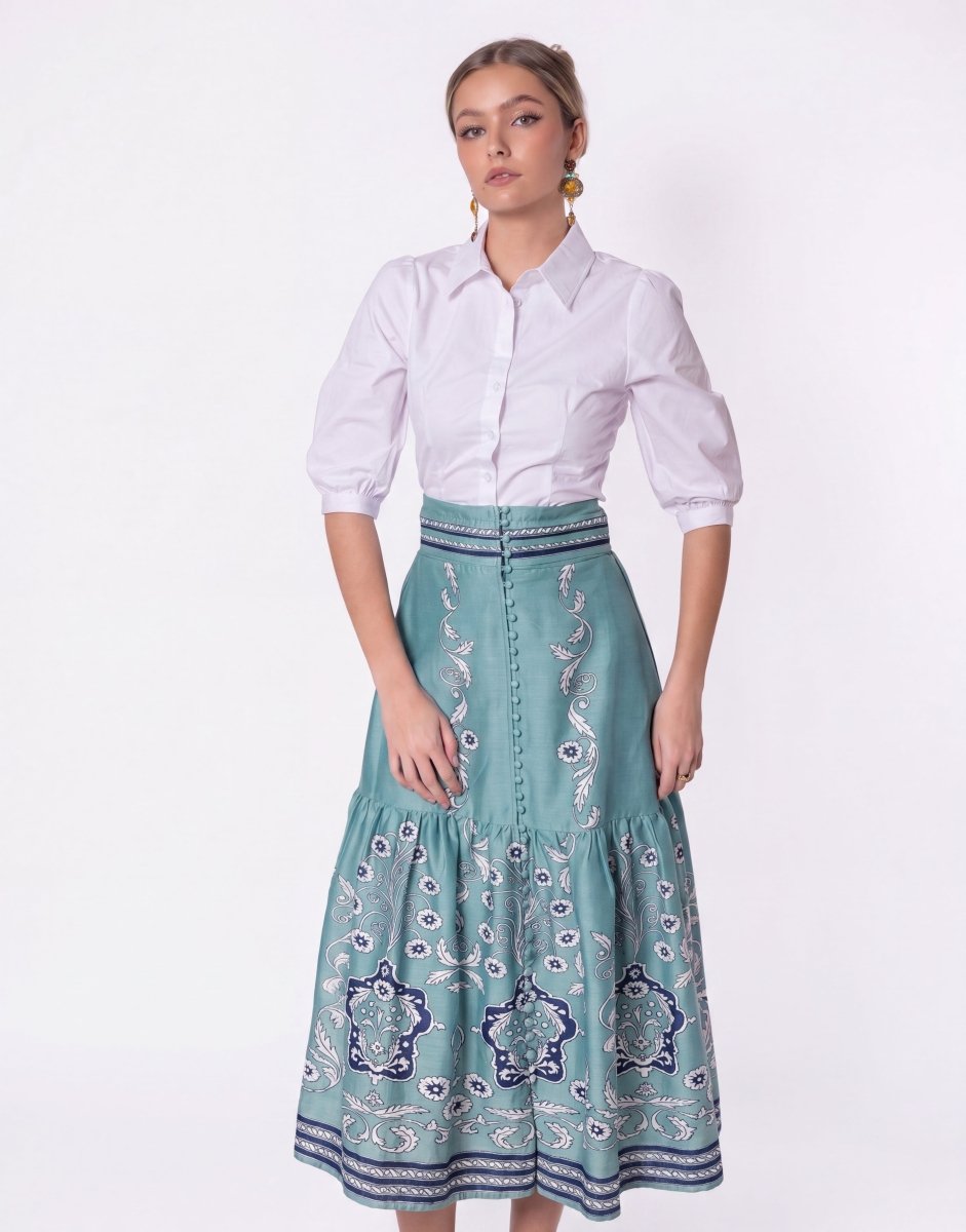 Siena Skirt (Blue Pattern)