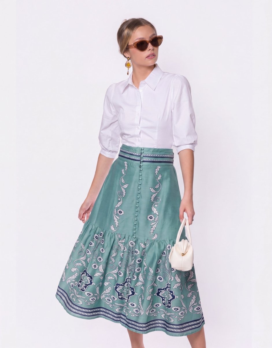 Siena Skirt (Blue Pattern)