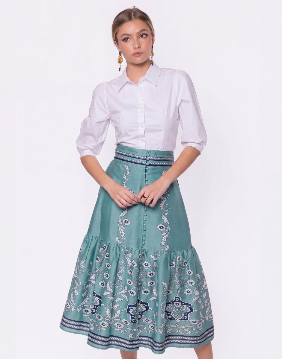 Siena Skirt (Blue Pattern)