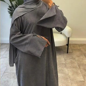 Mini Bow Sleeve Abaya | Simple Lace-Up Modest Abaya for Everyday Wear (MA130)