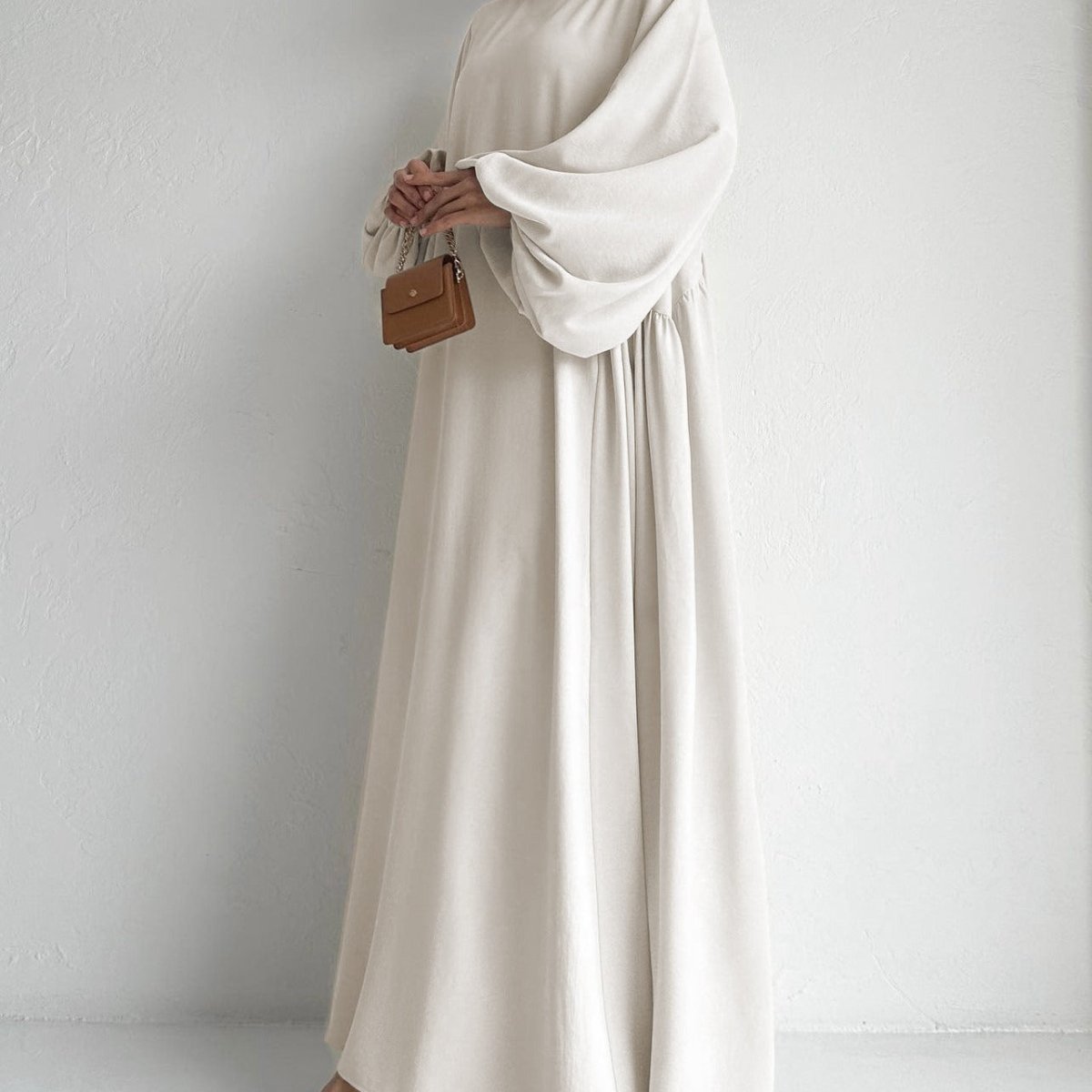 Simple Puff Balloon Sleeve Abaya (MA066)