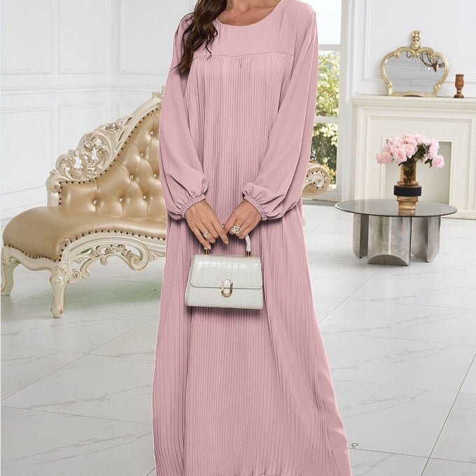 Simple Solid Color Pleated Abaya (MA094)