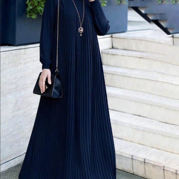 Simple Solid Color Pleated Abaya (MA094)