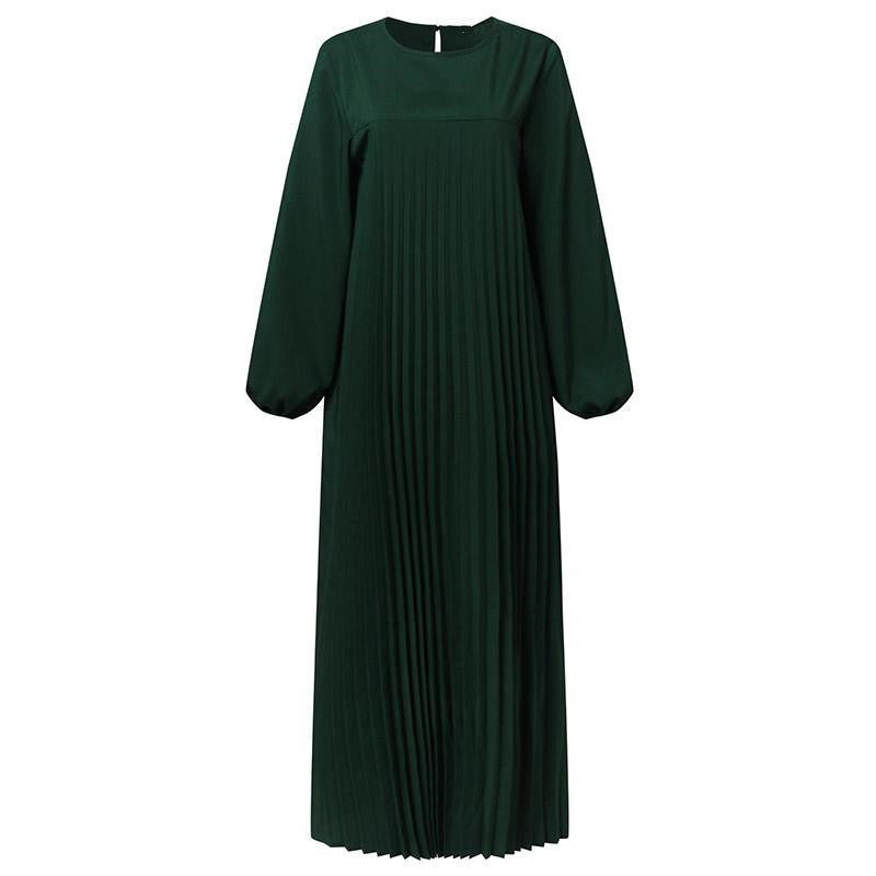 Simple Solid Color Pleated Abaya (MA094)