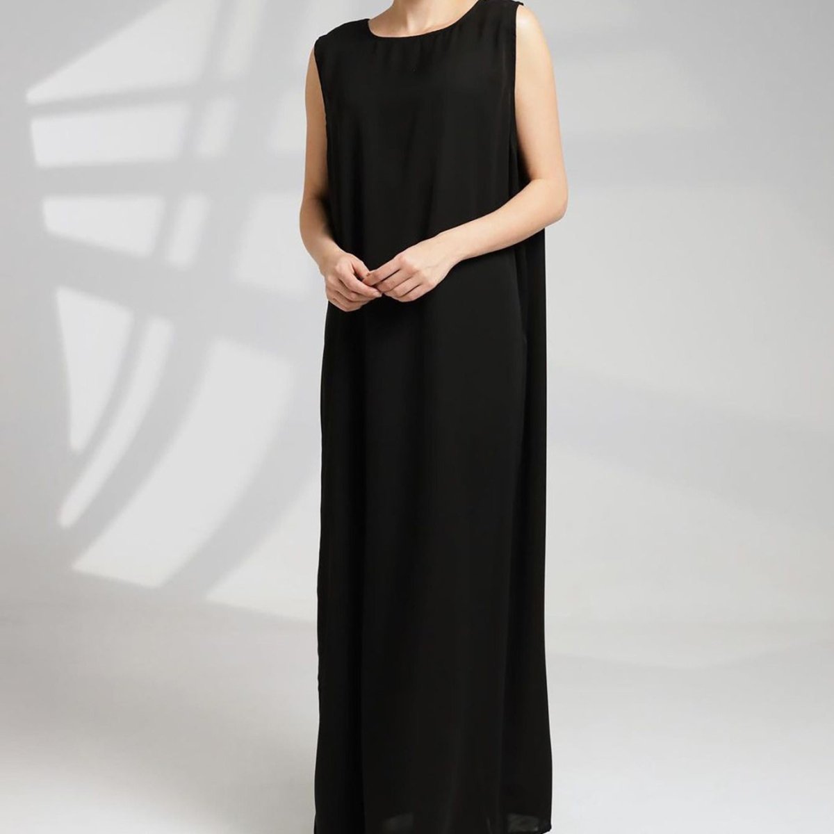 Sleeveless Slip Maxi Dress | Relaxed Fit Base Layer Abaya Dress(MS190)