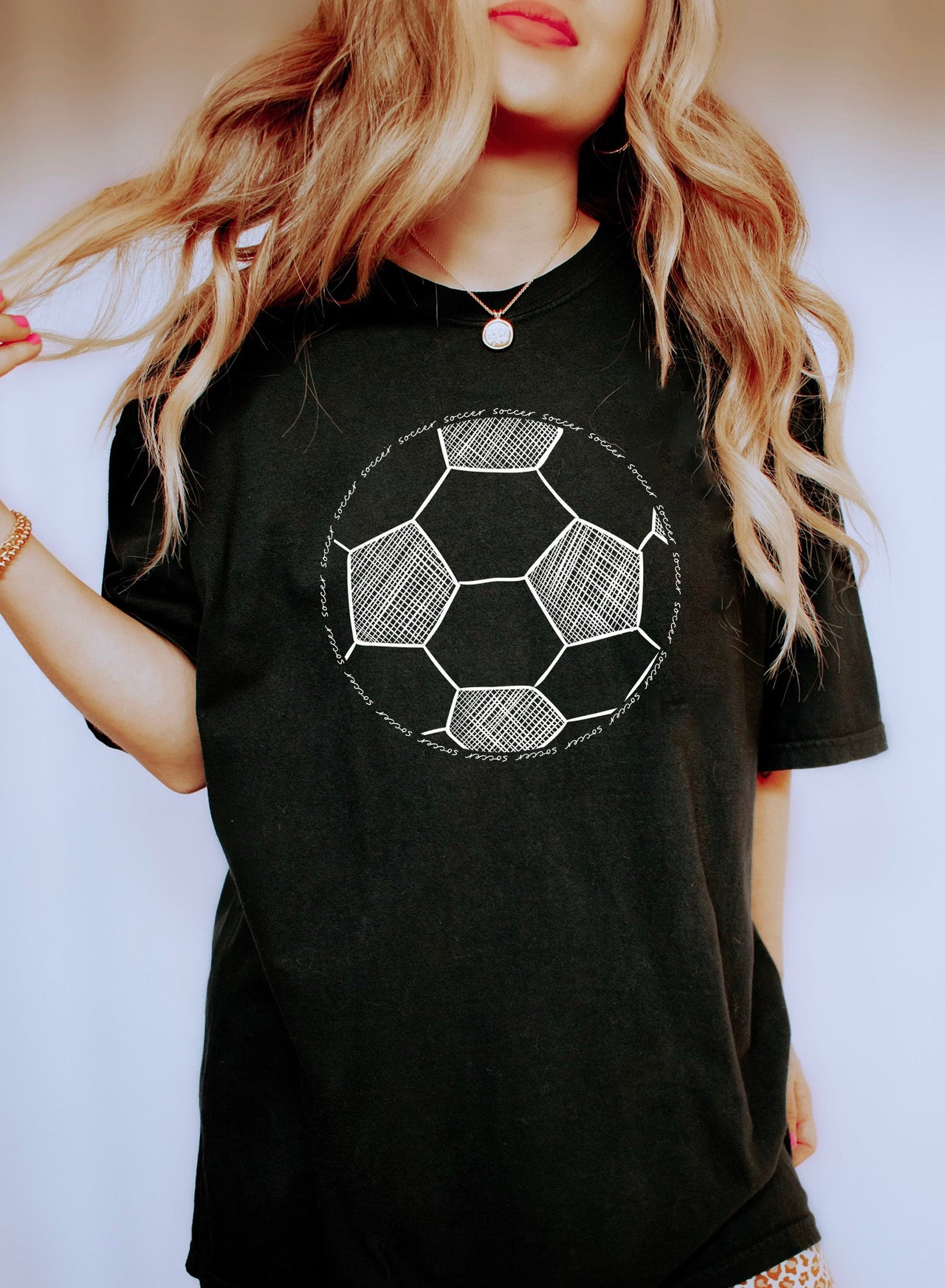 Chic Soccer Ball Word Art Inspired By Field Play And Team Spirit Comfort Colors Tee