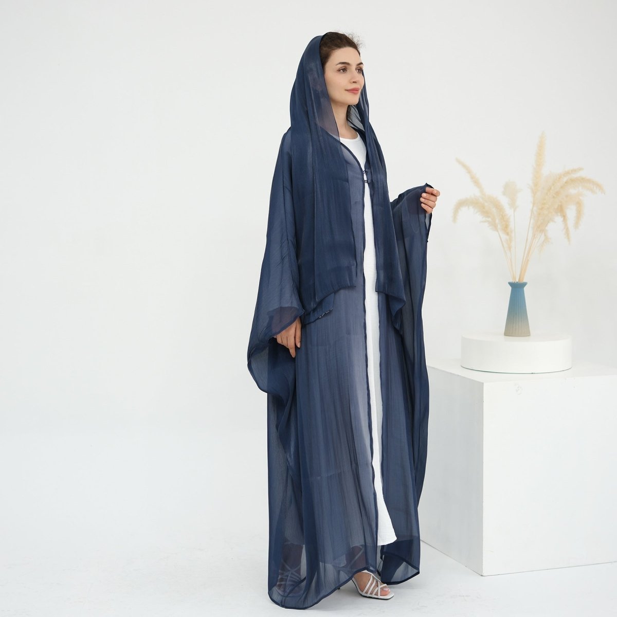 Soft Crinkle Island Cotton Batwing Cardigan 3-Piece Set (MOA228)