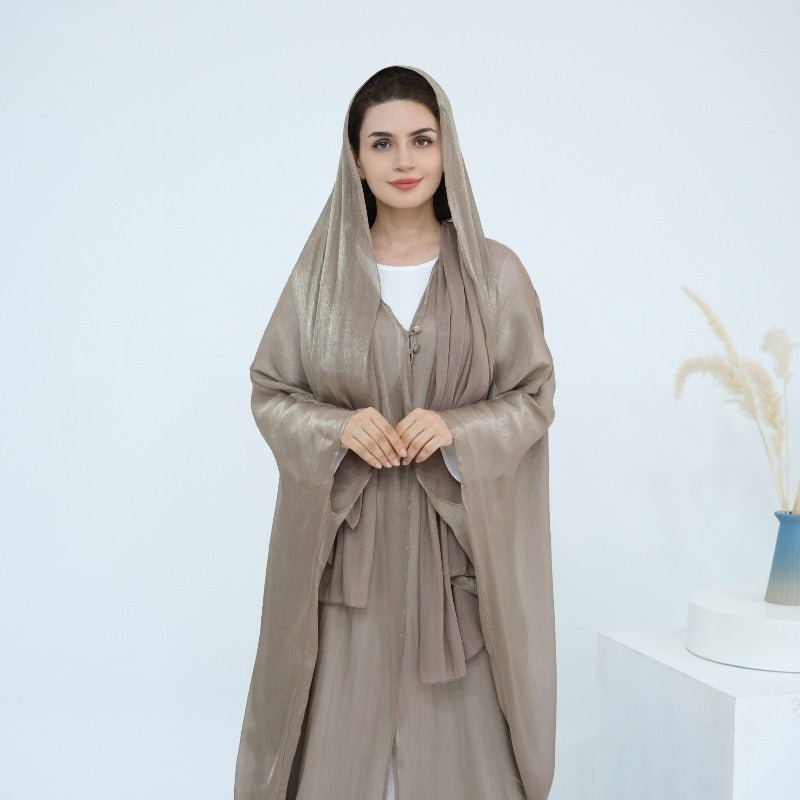 Soft Crinkle Island Cotton Batwing Cardigan 3-Piece Set (MOA228)