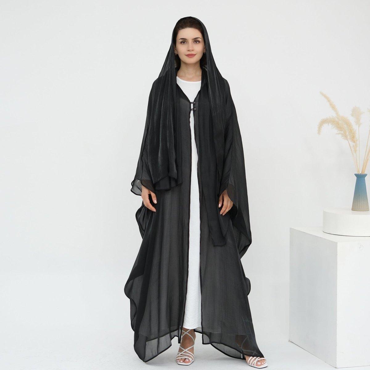 Soft Crinkle Island Cotton Batwing Cardigan 3-Piece Set (MOA228)