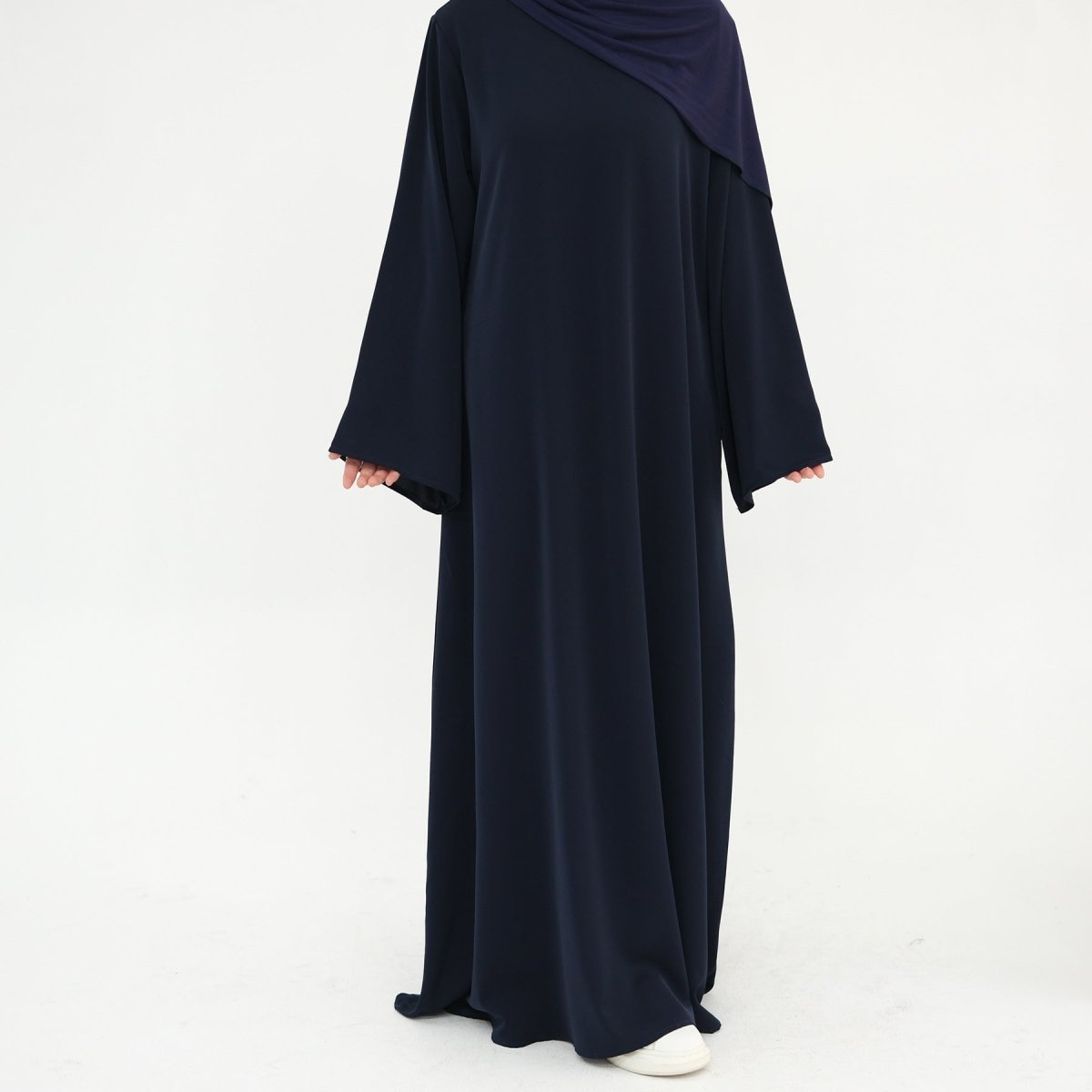 Solid Color Nida Abaya with Belt | A-Line Maxi Dress Abaya (MA359)