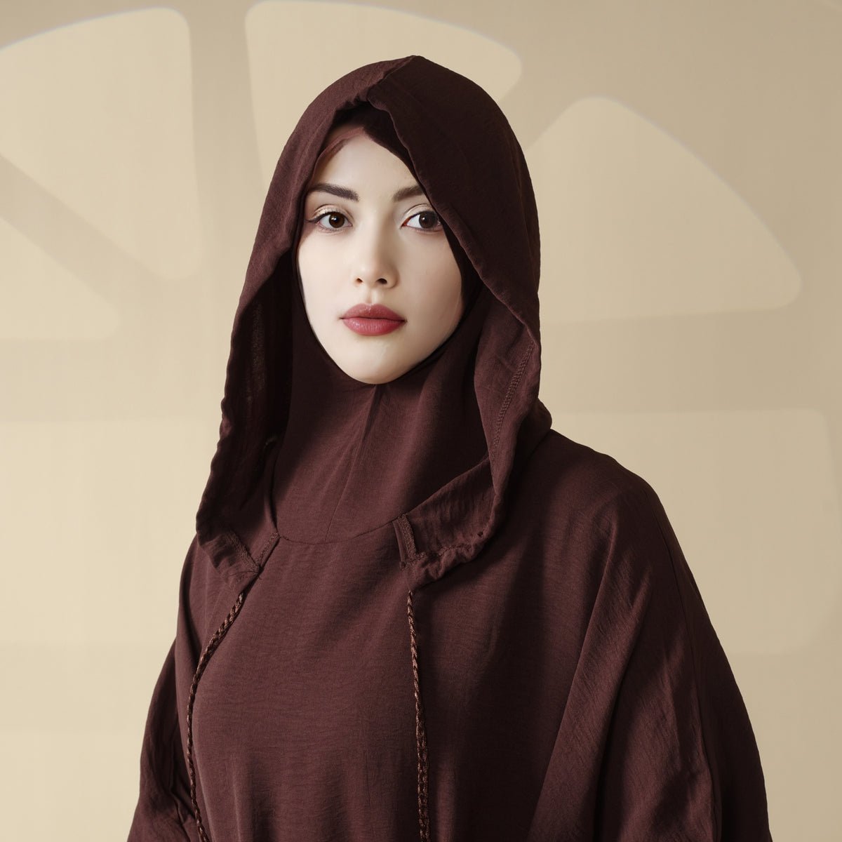 Solid Stylish Jilbab With A Hood | Crepe Jilbab With Attached Hood (MJ015)