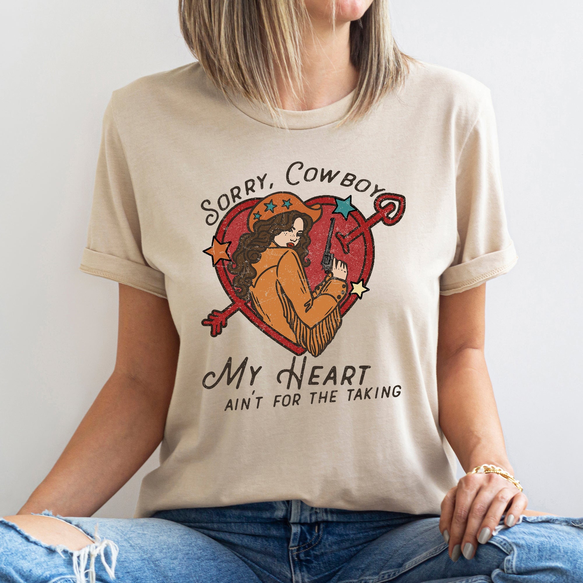 Sorry Cowboy My Heart Ain't For The Taking Western Romance Edition Deluxe Graphic Tee