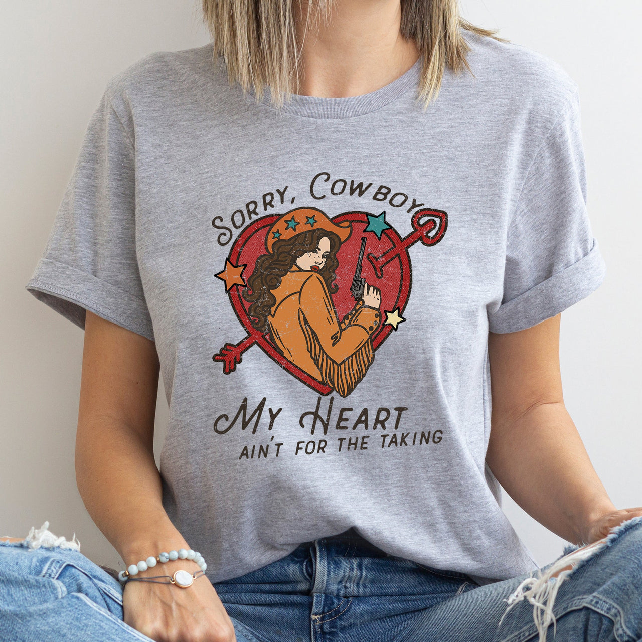 Sorry Cowboy My Heart Ain't For The Taking Western Romance Edition Deluxe Graphic Tee