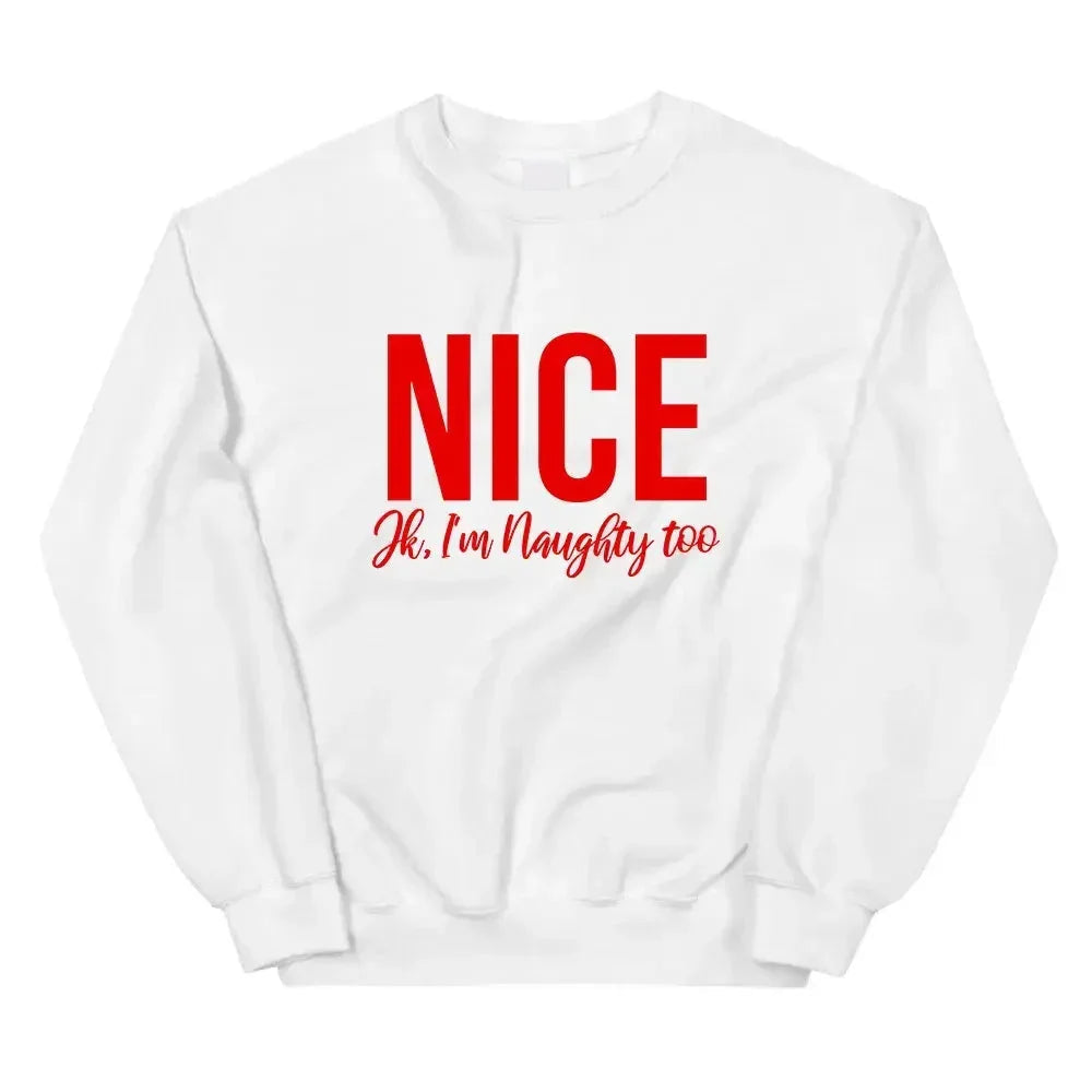 Christmas Naughty & Nice Couples Sweatshirt