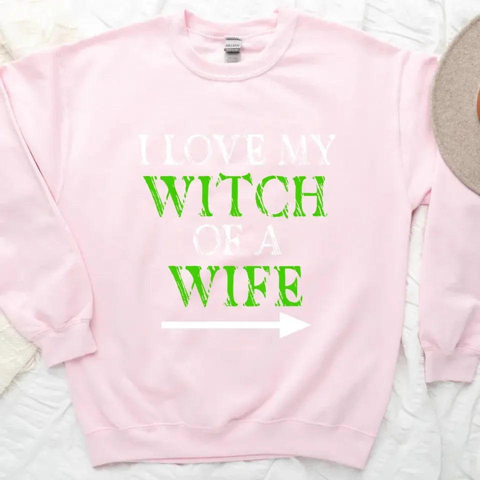 Witch of a Wife and Monster of a Husband Couples Sweatshirts