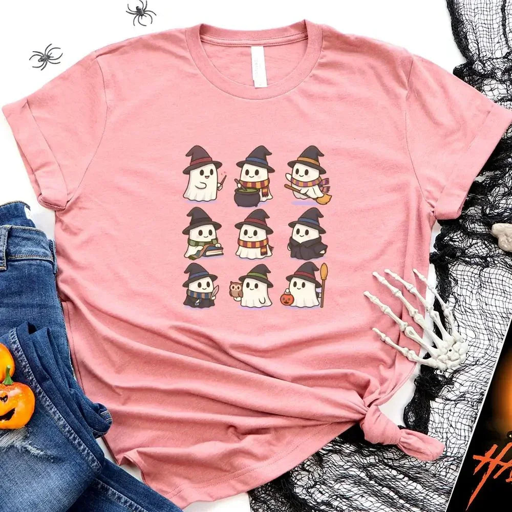 Cute Witch Ghosts Halloween Shirt – Kawaii Spooky Tee