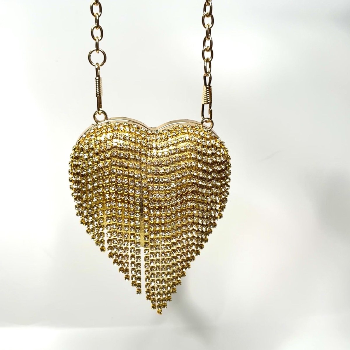 Sparkling Heart-Shaped Crossbody Bag Everyday Glam Diamond-Studded Mini Purse (MAC279)