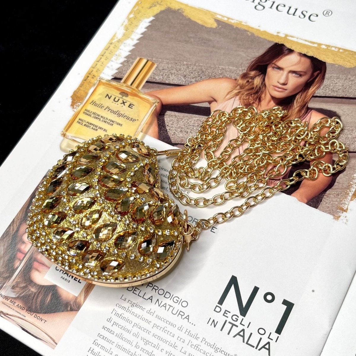 Sparkling Heart-Shaped Crossbody Bag Everyday Glam Diamond-Studded Mini Purse (MAC279)