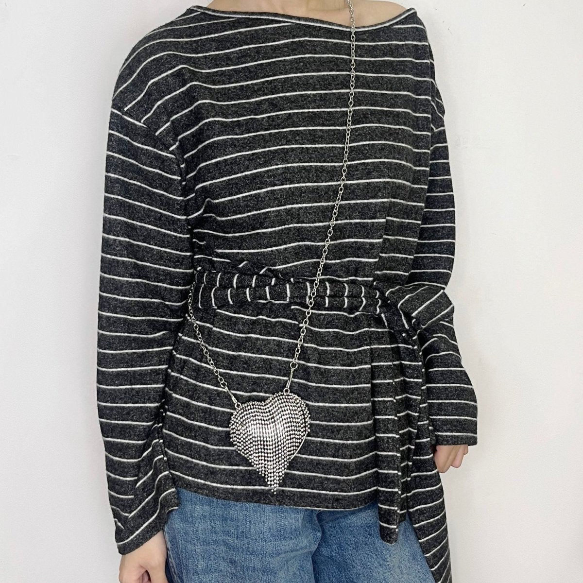 Sparkling Heart-Shaped Crossbody Bag Everyday Glam Diamond-Studded Mini Purse (MAC279)