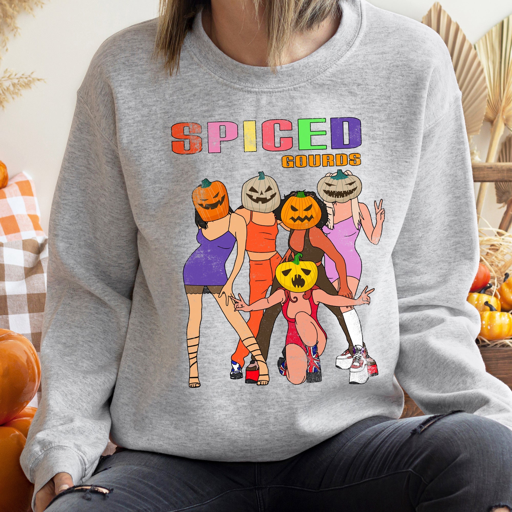 Spiced Gourds Halloween Harvest Moon Patchwork Parade Spooktacular Collectible Sweatshirt