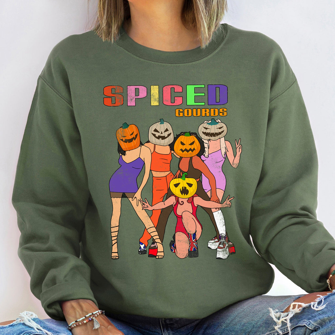 Spiced Gourds Halloween Harvest Moon Patchwork Parade Spooktacular Collectible Sweatshirt