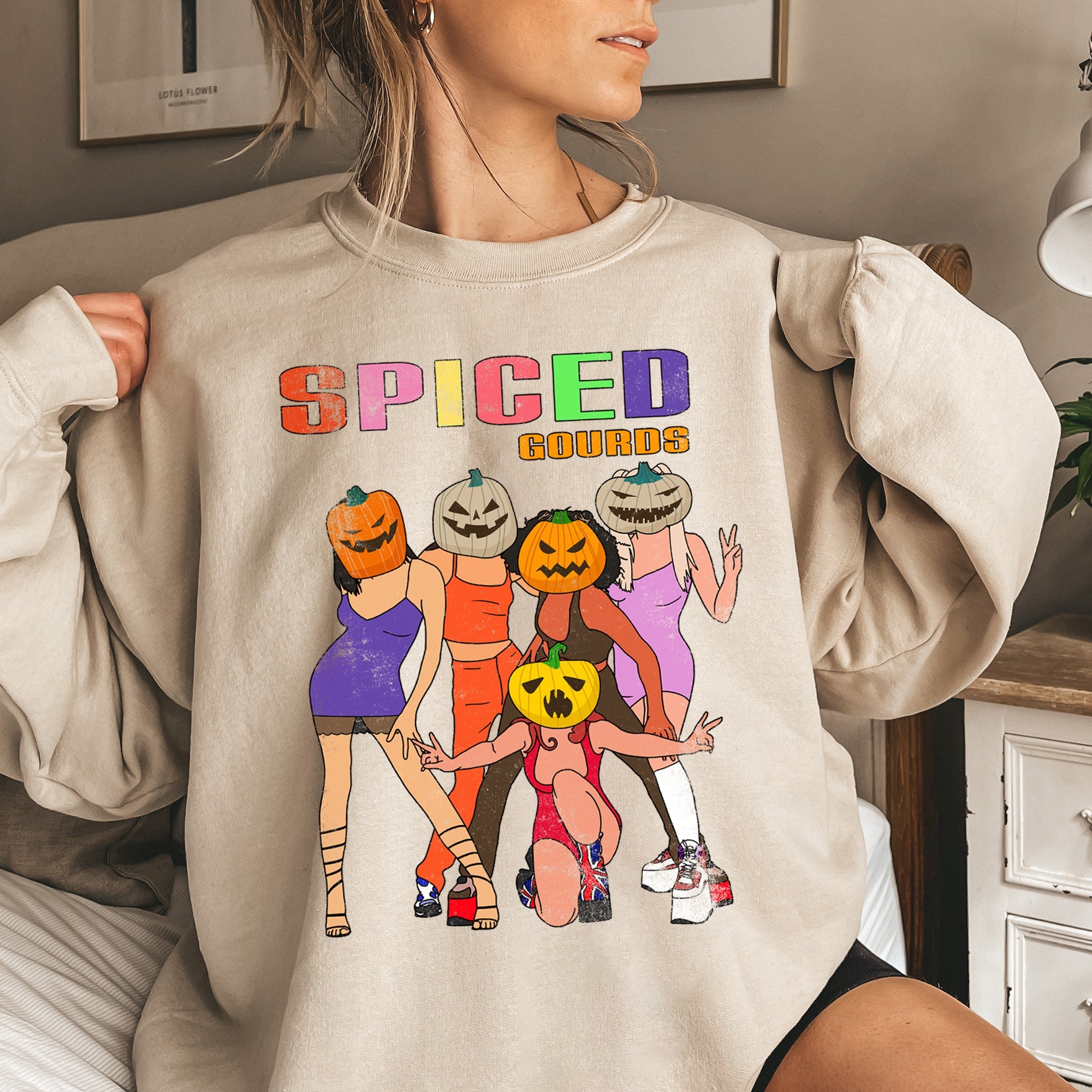 Spiced Gourds Halloween Harvest Moon Patchwork Parade Spooktacular Collectible Sweatshirt