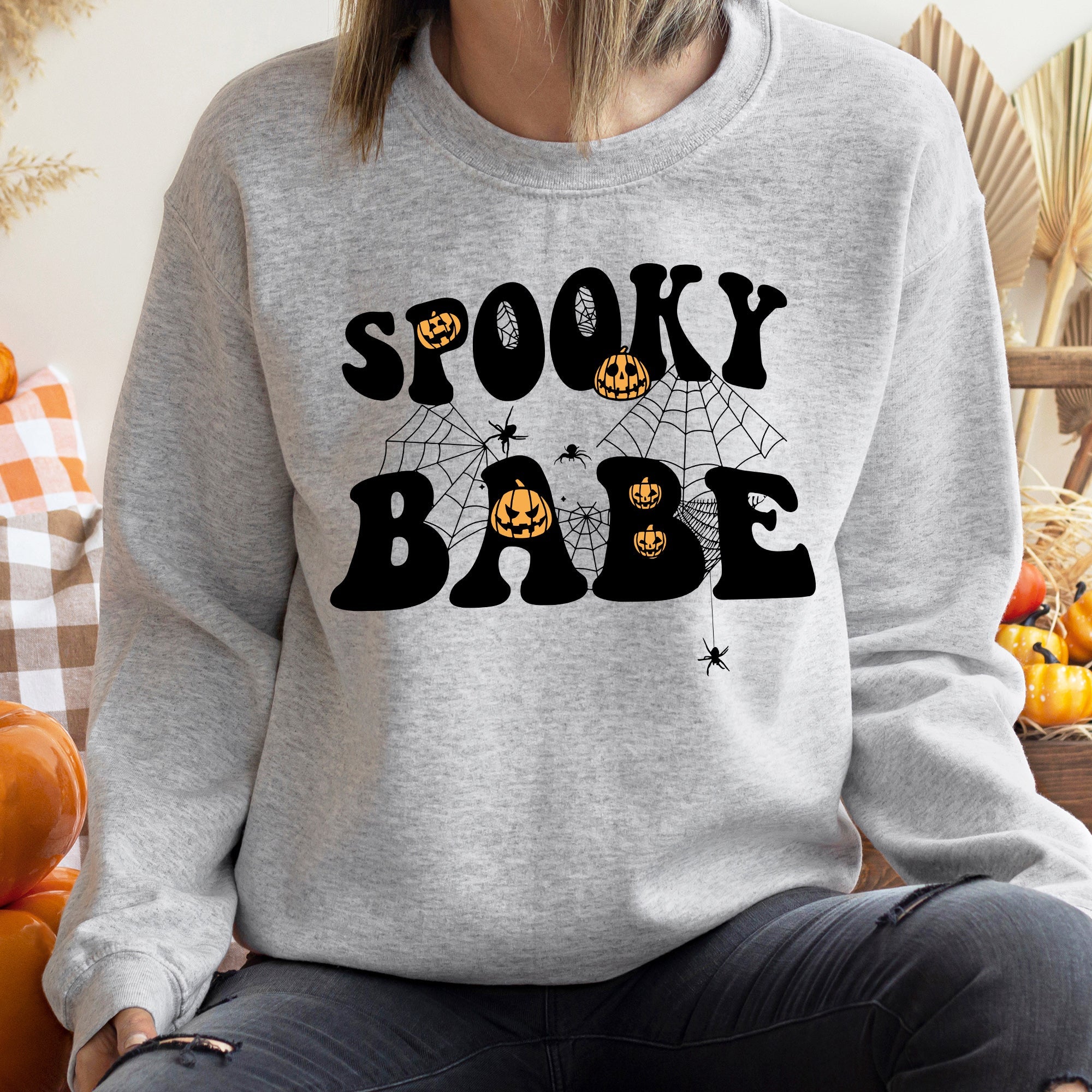 Spooky Babe Vintage Halloween Sweatshirt