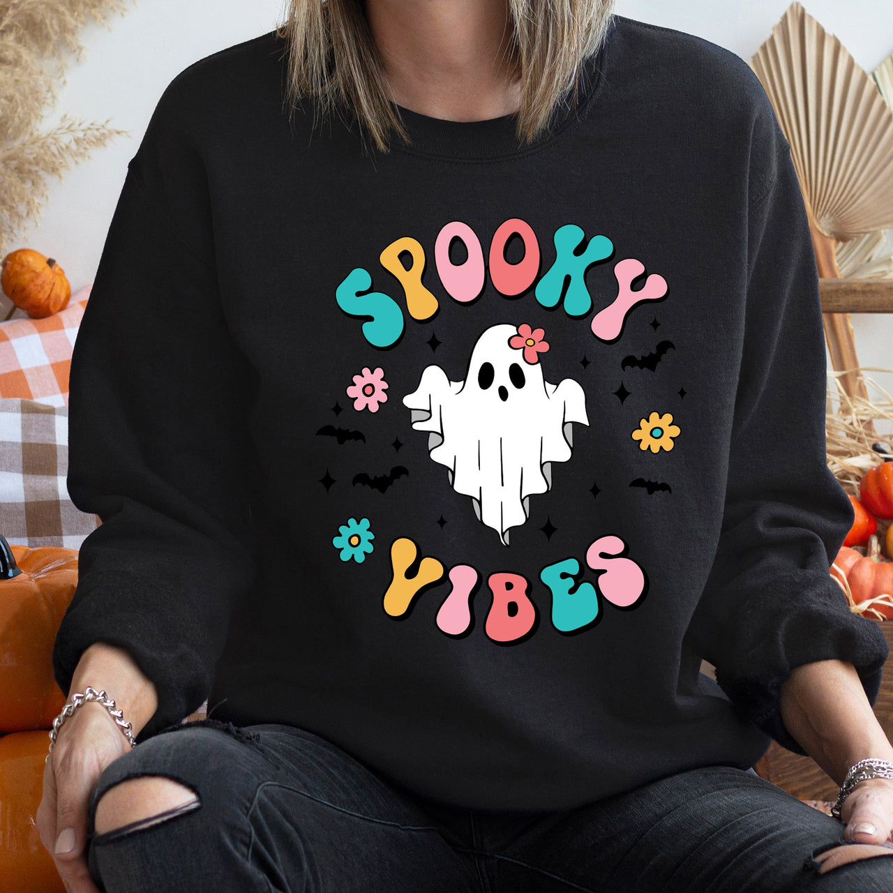 Spooky Vibes Vintage Halloween Midnight Moonlight Edition Limited Release Sweatshirt